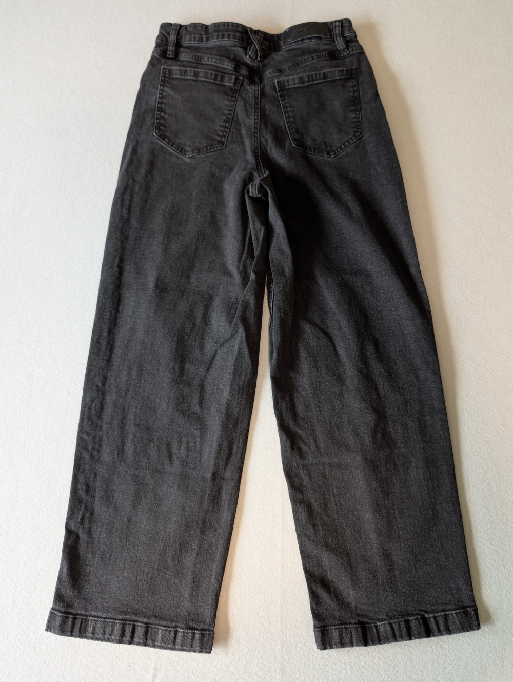 Kenneth Cole High Rise Wide Leg Faded Black Women's Jeans Sz 6 28X28 Ankle Crop